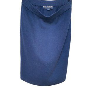 St. John Basic Knit Navy Pencil Skirt Elastic Waist Size 2